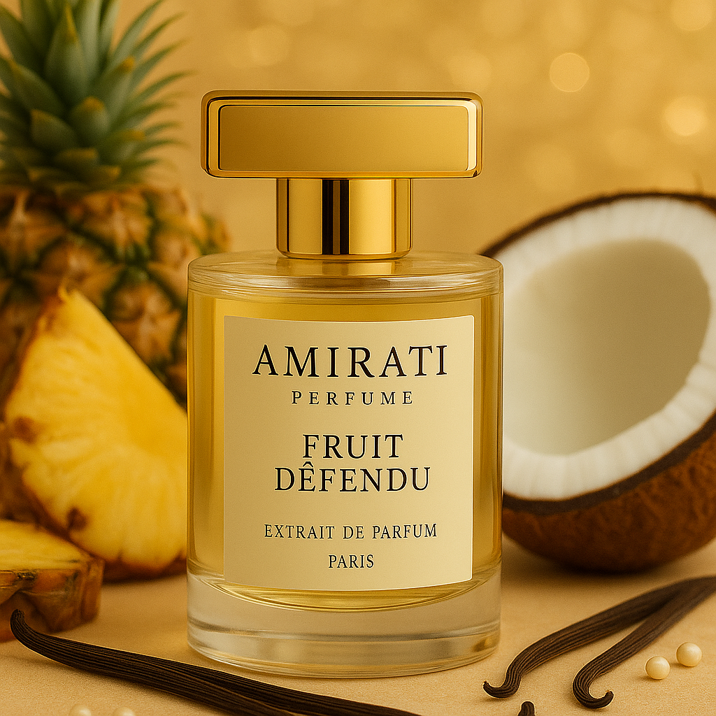Fruit Défendu – parfum tropical à l’ananas, coco et vanille par Amirati Perfume
Fruit Défendu – création originale Amirati aux notes exotiques et sensuelles
