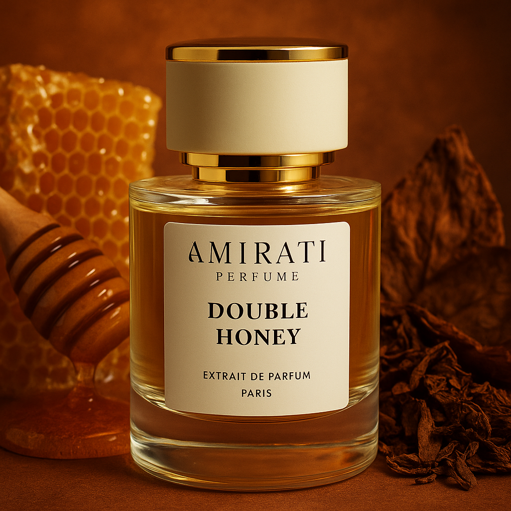 Flacon du parfum Double Honey – Amirati Perfume – extrait oriental au miel et bois
Parfum mixte au tabac, vanille et oud – Double Honey Amirati