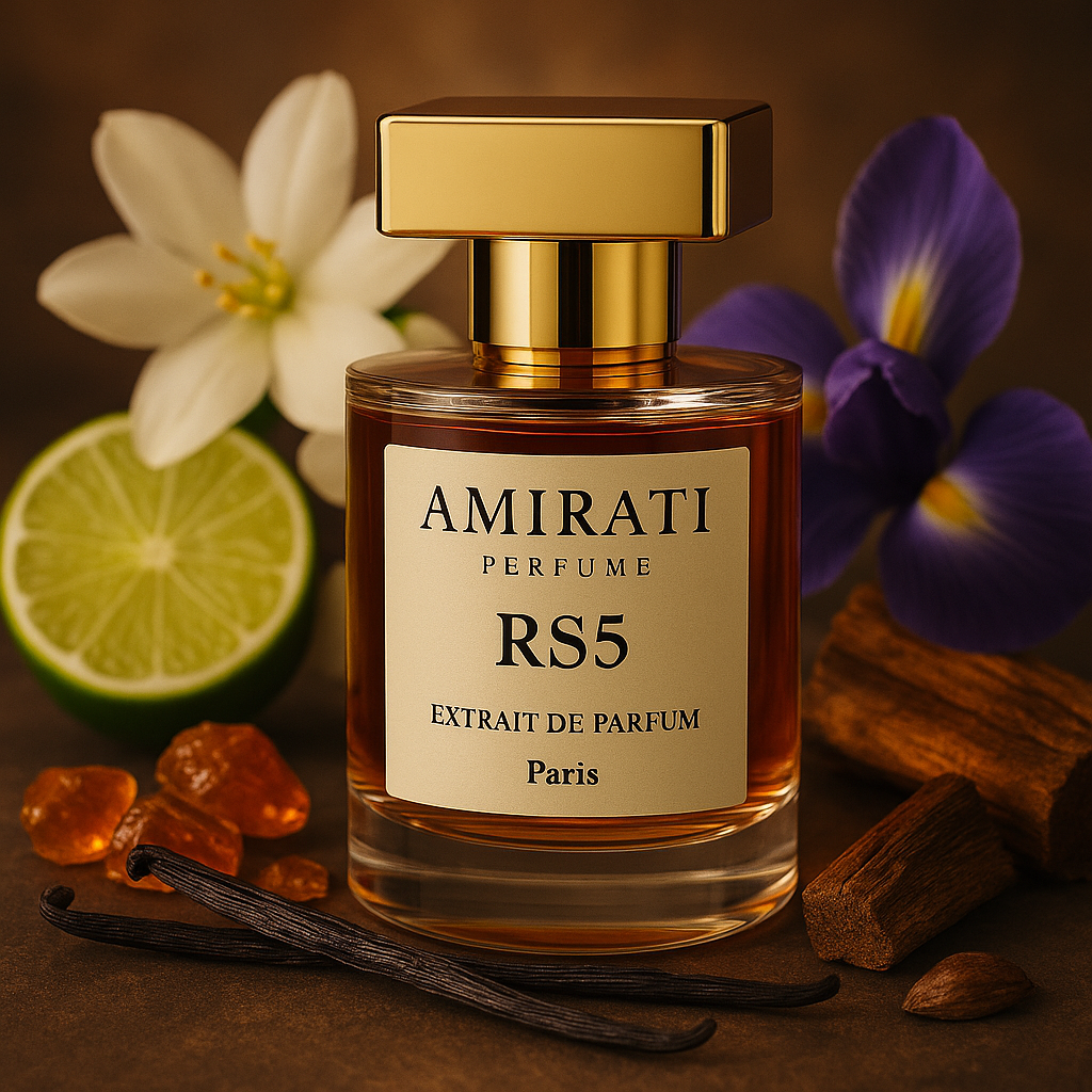 RS5 – parfum floral et ambré par Amirati Perfume
RS5 – extrait de parfum aux épices, œillet et musc