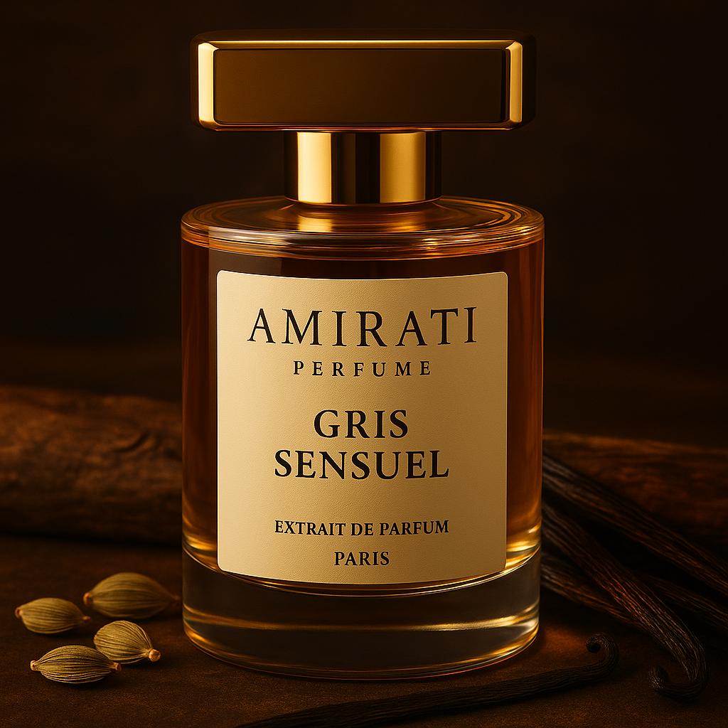 Gris Sensuel – extrait de parfum boisé et poudré par Amirati Perfume
Gris Sensuel – parfum à la cardamome, figue, iris, santal et patchouli