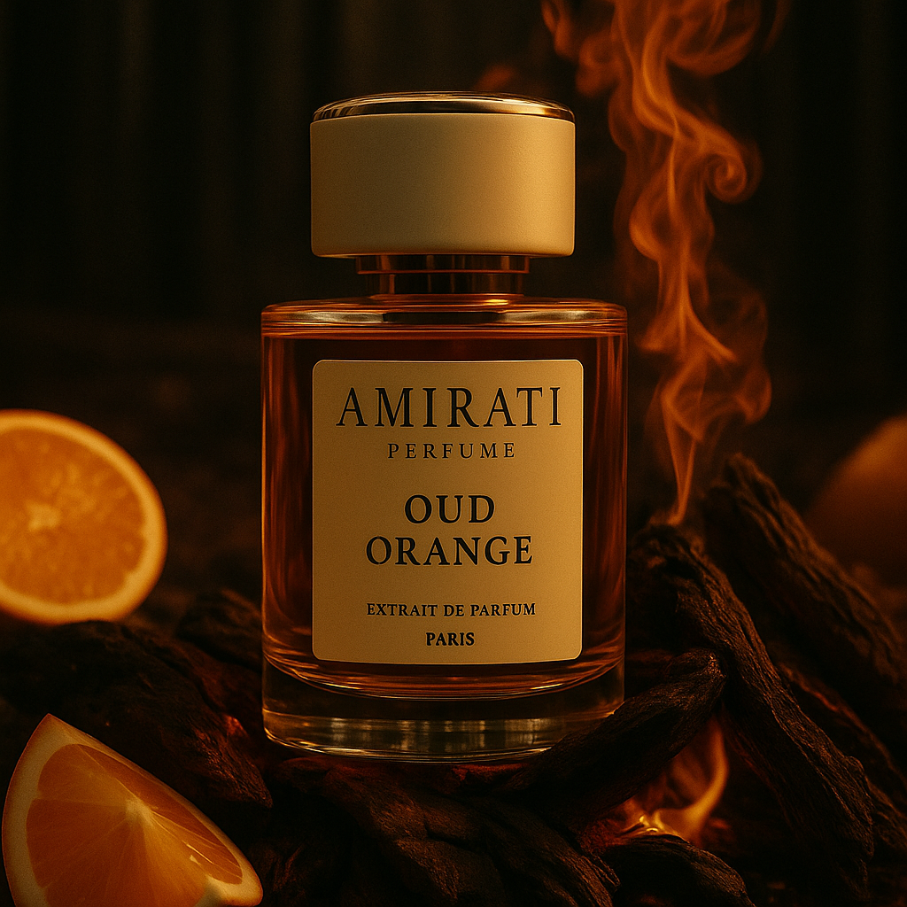 Parfum Oud Orange – extrait de parfum à la vanille, coco et oud
Oud Orange – fragrance gourmande et boisée signée Amirati Perfume