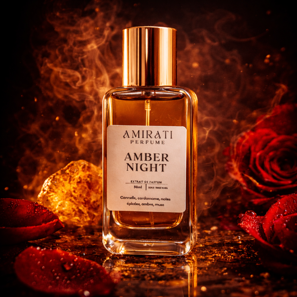 Parfum Amber Night Amirati extrait de parfum ambré épicé longue tenue