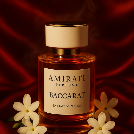 Flacon du parfum Baccarat – Amirati Perfume – extrait ambré et boisé

Parfum au jasmin, safran, ambroxan et musc – Baccarat Amirati