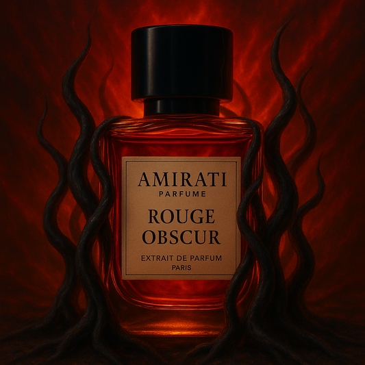 Flacon du parfum Rouge Obscur – Amirati Perfume – extrait fruité et cuiré

Parfum à la fraise, caramel, vanille, cuir et patchouli – Rouge Obscur Amirati