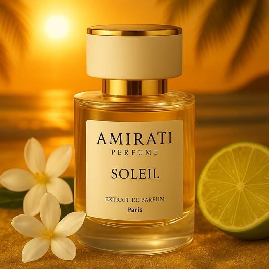 Flacon du parfum Soleil – Amirati Perfume – extrait solaire et exotique

Parfum à la noix de coco, ylang-ylang et pistache – Soleil Amirati