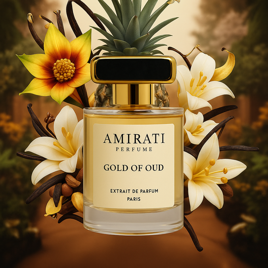 Parfum Gold of Oud – fragrance fruitée, cardamome, jasmin et vanille

Extrait de parfum oriental et élégant – Amirati Perfume Gold of Oud