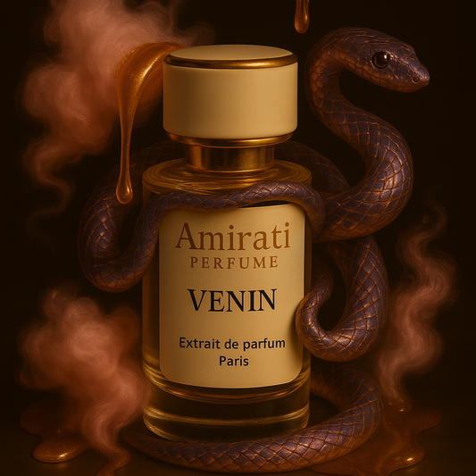 Flacon du parfum Venin – Amirati Perfume – extrait sucré et envoûtant

Parfum au caramel, prune, musc blanc et oliban – Venin Amirati